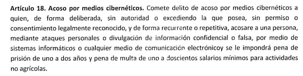 Art. 18 Ley Contra la Ciberdelincuencia