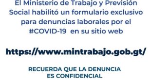 Ministerio de Trabajo habilita nueva herramienta para denunciar empresas por el #COVID19