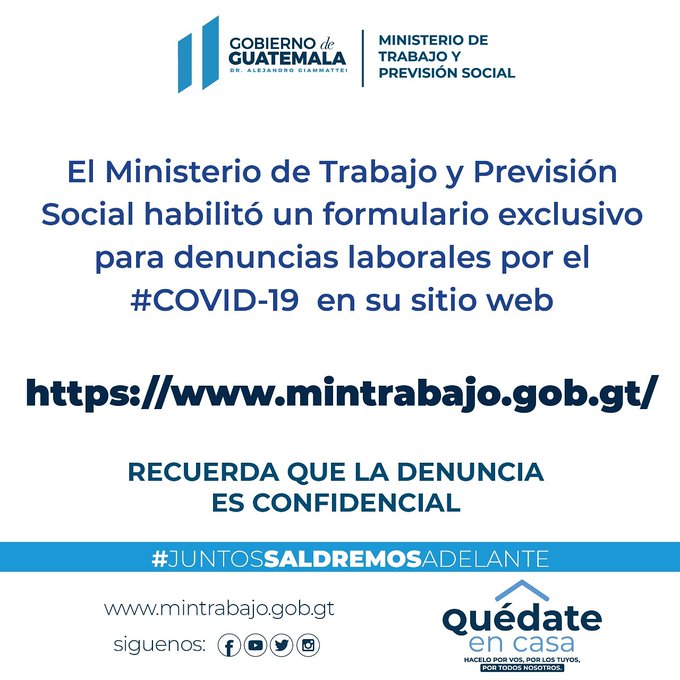 Ministerio de Trabajo habilita nueva herramienta para denunciar empresas por el #COVID19