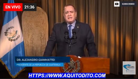 Mensaje Presidencial de Alejandro Giammattei informa 204 recuperados