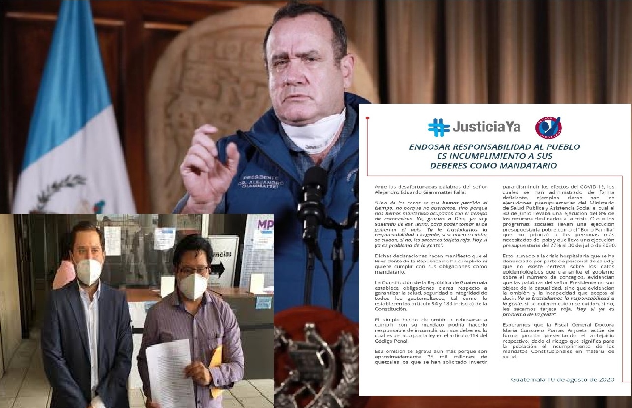 Denuncia a Presidente Alejandro Giammattei